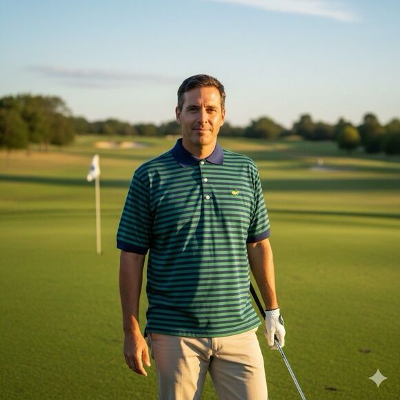 Vtg Masters Collection Golf Polo Shirt Men M 2-Ply Mercerized Augusta National - Picture 1 of 9